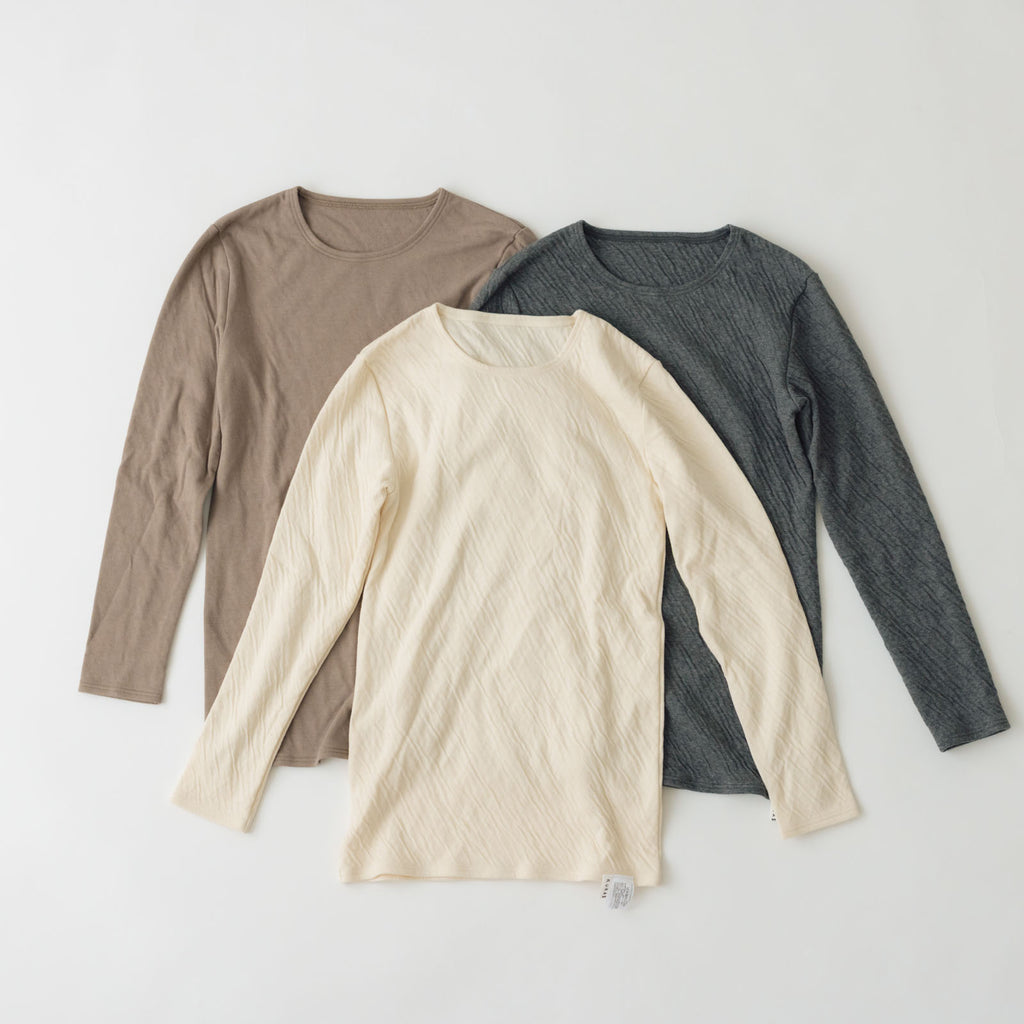 くらすこと 体調整うあったか長袖インナー organic cotton