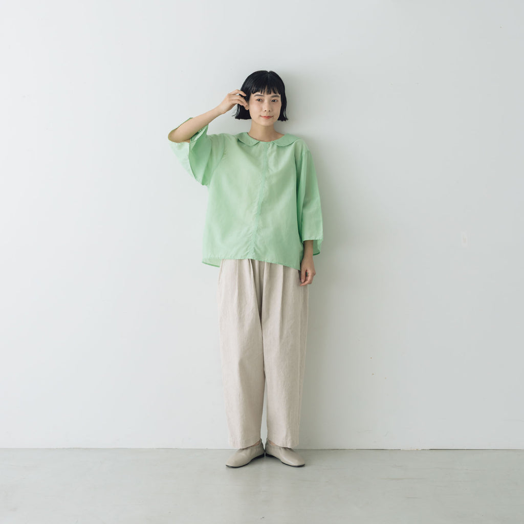 koton フラットカラーブラウス コットンシルク
