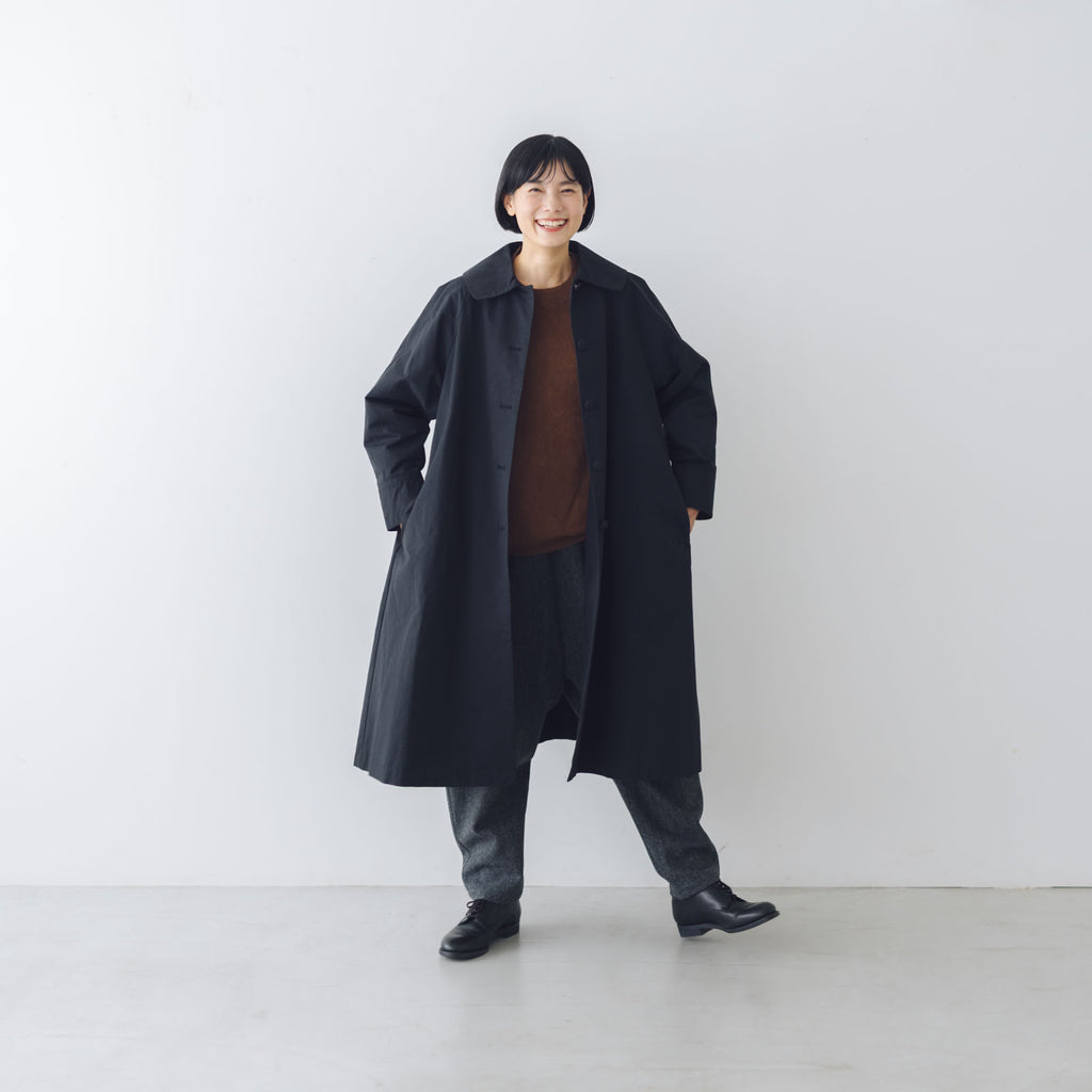 ꕤ新品ꕤくらすこと ＋to　コットンナイロンコート　スプリングコート　BLACK くらすこと ＋to クラシカルなコットンナイロンコート［予約／9月下旬