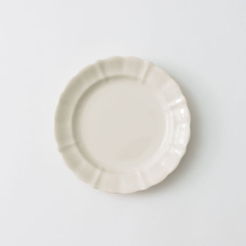 くらすことの生活道具 古い器の形シリーズ 花リムプレート ［20cm・食洗機対応・電子レンジ可］ プレーン