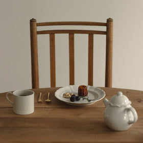 くらすことの生活道具 古い器の形シリーズ 花リムプレート ［20cm・食洗機対応・電子レンジ可］