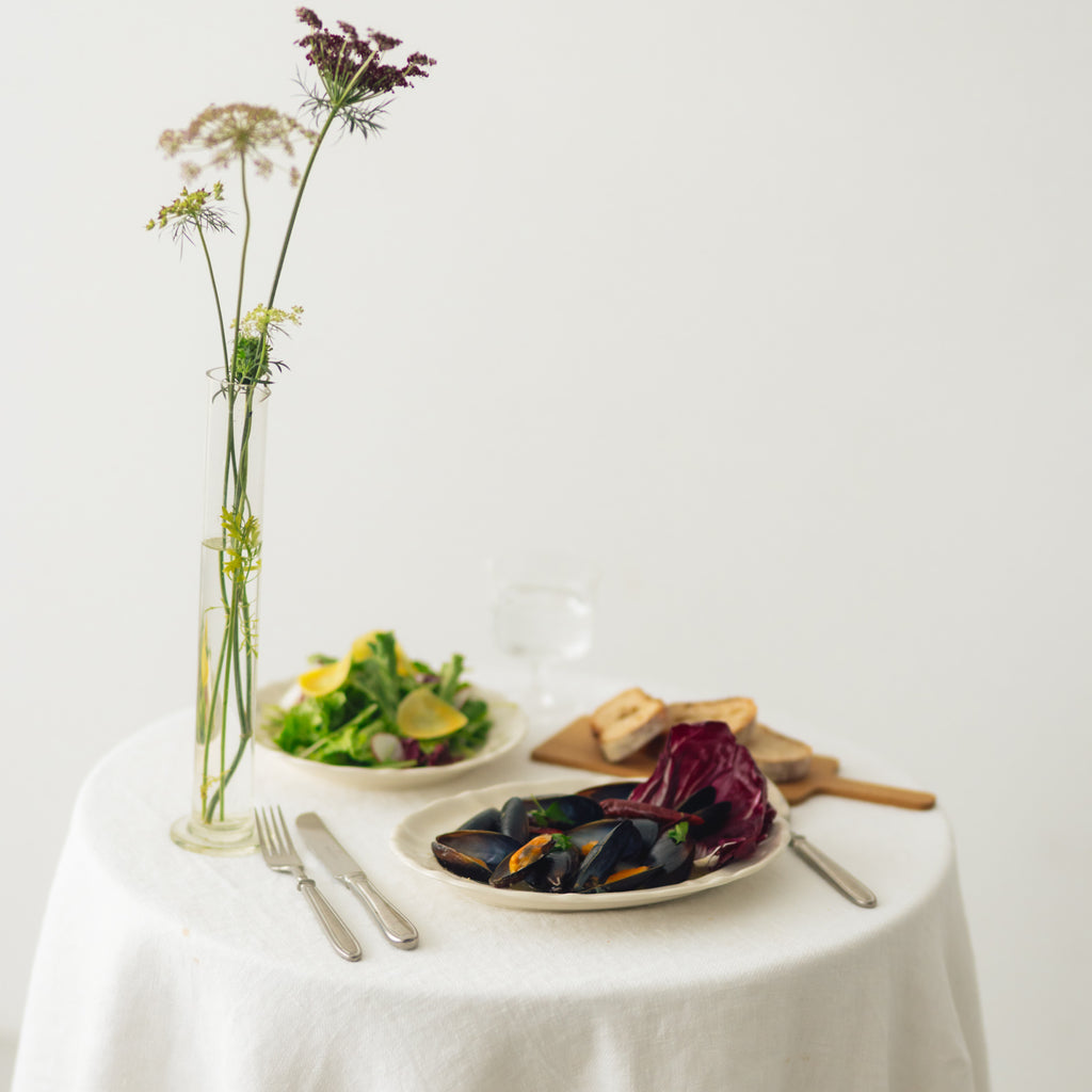 くらすことの生活道具 古い器の形シリーズ 花リムオーバルプレート ［食洗機対応・電子レンジ可］