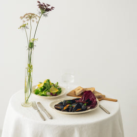 くらすことの生活道具 古い器の形シリーズ 花リムオーバルプレート ［食洗機対応・電子レンジ可］