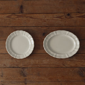 くらすことの生活道具 古い器の形シリーズ 花リムオーバルプレート ［食洗機対応・電子レンジ可］