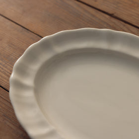 くらすことの生活道具 古い器の形シリーズ 花リムオーバルプレート ［食洗機対応・電子レンジ可］