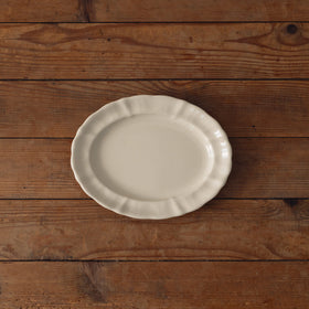 くらすことの生活道具 古い器の形シリーズ 花リムオーバルプレート ［食洗機対応・電子レンジ可］