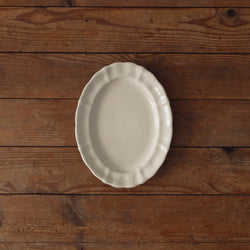 くらすことの生活道具 古い器の形シリーズ 花リムオーバルプレート ［食洗機対応・電子レンジ可］