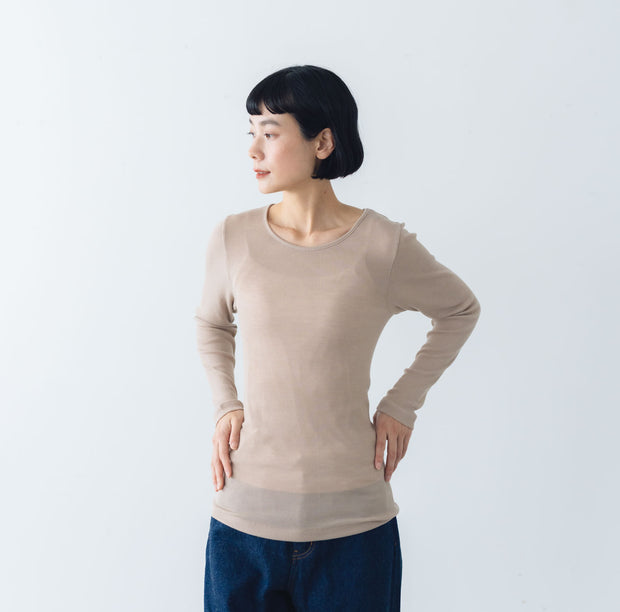 くらすこと しっとりなめらか、メリノウール100％長袖インナー