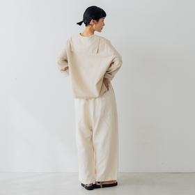 くらすこと ＋to コットンリネンデニムワイドパンツ