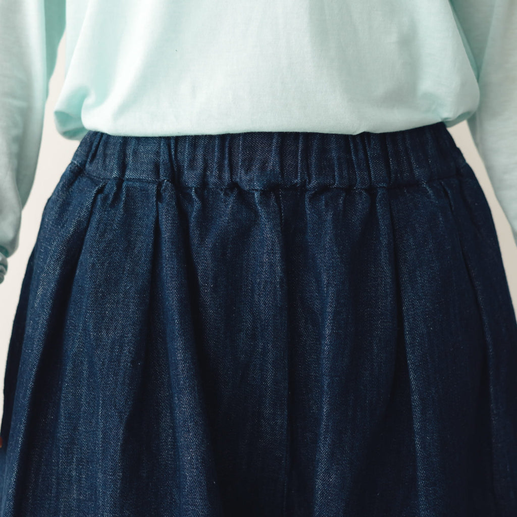 くらすこと ＋to コットンリネンデニムワイドパンツ