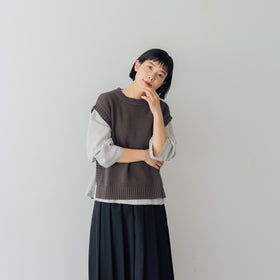 くらすこと コットンニットベスト