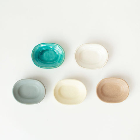 Awabi ware 楕円豆皿