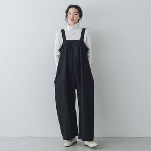 fog linen work サブリーナ サロペット ブラック ｜くらすこと