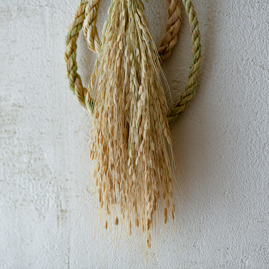 しめ飾り 宝珠赤米白穂