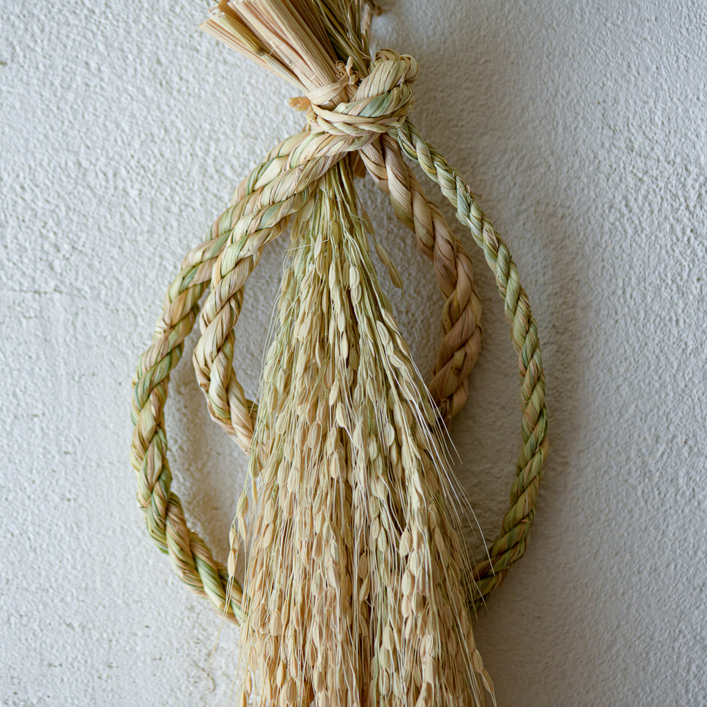 しめ飾り 宝珠赤米白穂