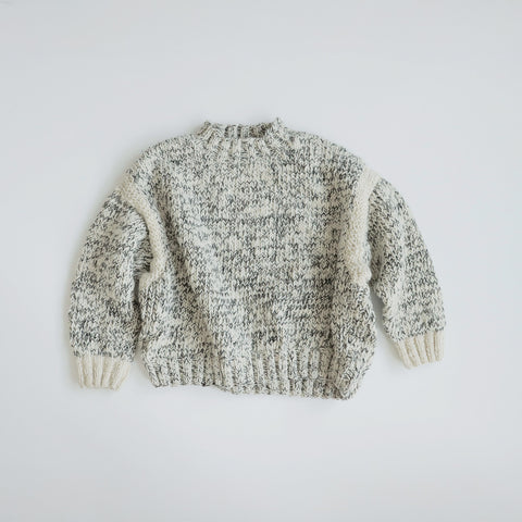 odnu HANDSPUN SWEATER ホワイト＆ブラック