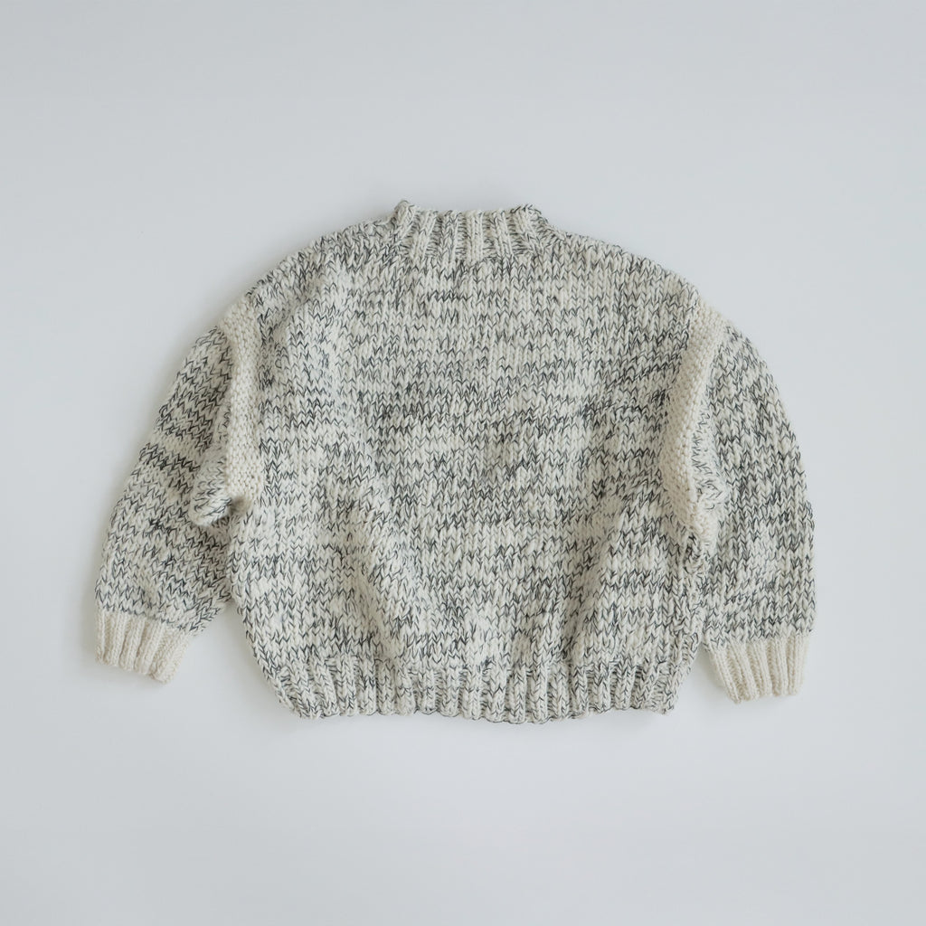 odnu HANDSPUN SWEATER ホワイト＆ブラック