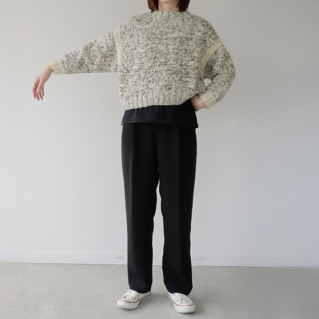 odnu HANDSPUN SWEATER ホワイト＆ブラック