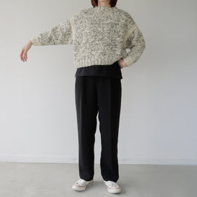 odnu HANDSPUN SWEATER ホワイト＆ブラック