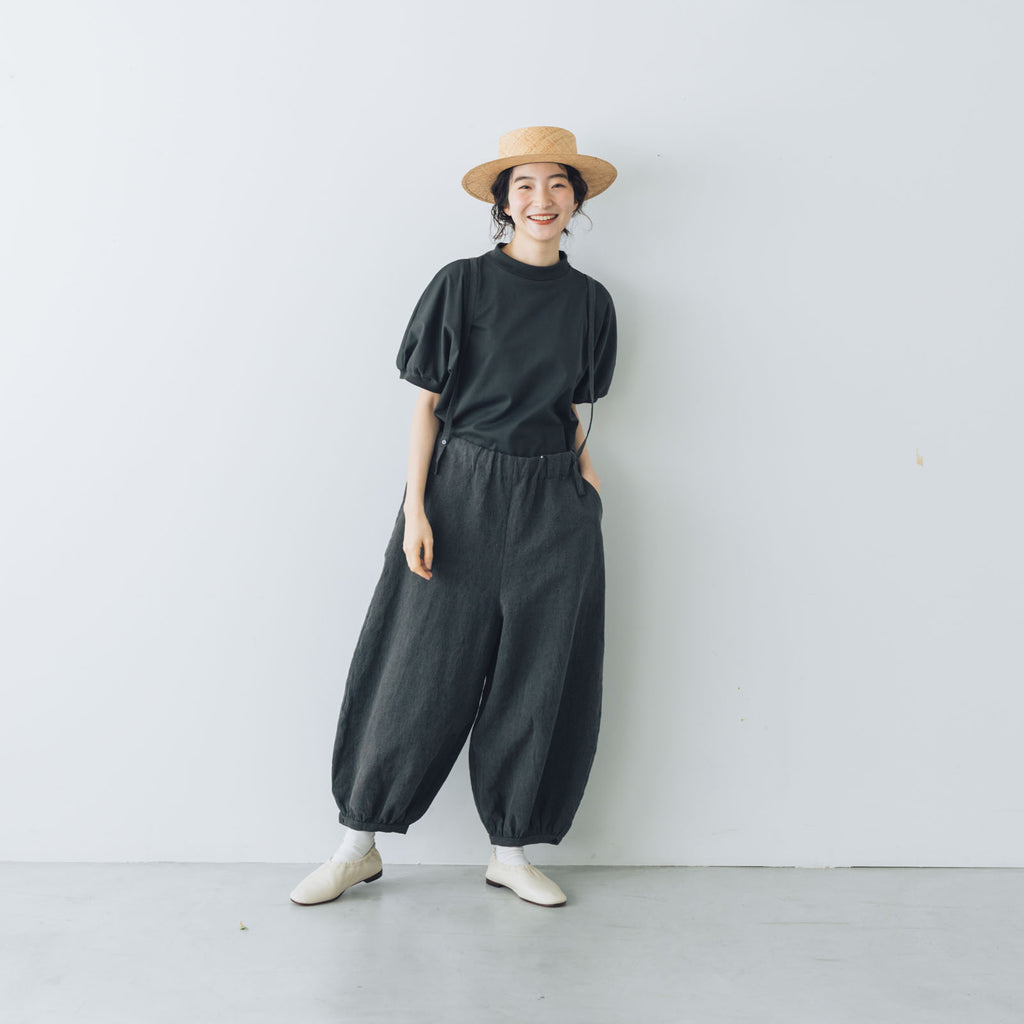 MAGALI 天竺コットン ギャザースリーブ カットソー