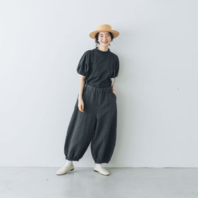 MAGALI 天竺コットン ギャザースリーブ カットソー
