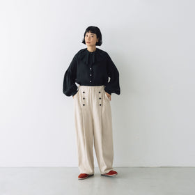 MAGALI ストライプリネン アンティークカラー ブラウス