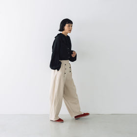 MAGALI ストライプリネン アンティークカラー ブラウス