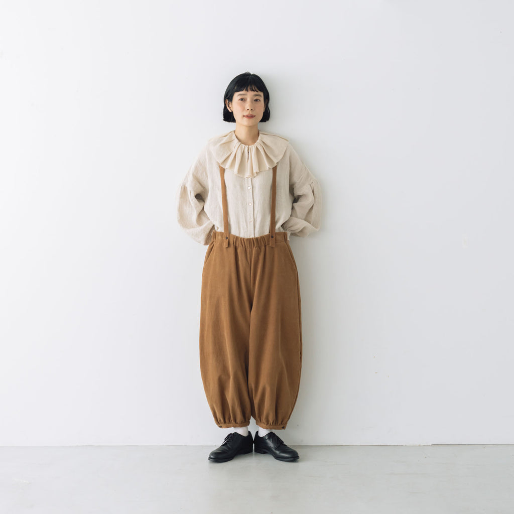 MAGALI ストライプリネン アンティークカラー ブラウス