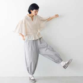 MAGALI ウォッシュドコットン バルーンギャザーパンツ