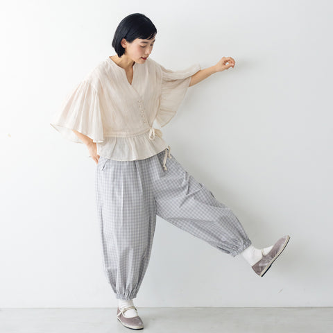 MAGALI ウォッシュドコットン バルーンギャザーパンツ