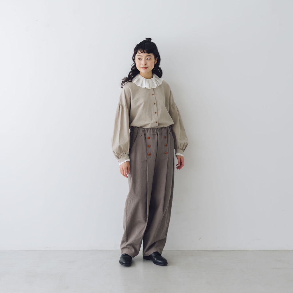 MAGALI コットンリネンオーバーダイ マリンパンツ