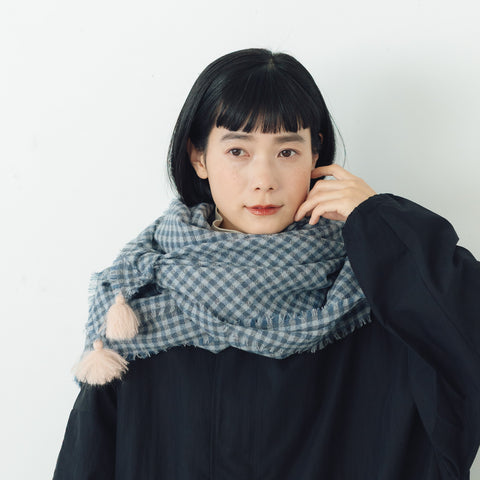 ROBE de PEAU ウールガーゼタッセルストール