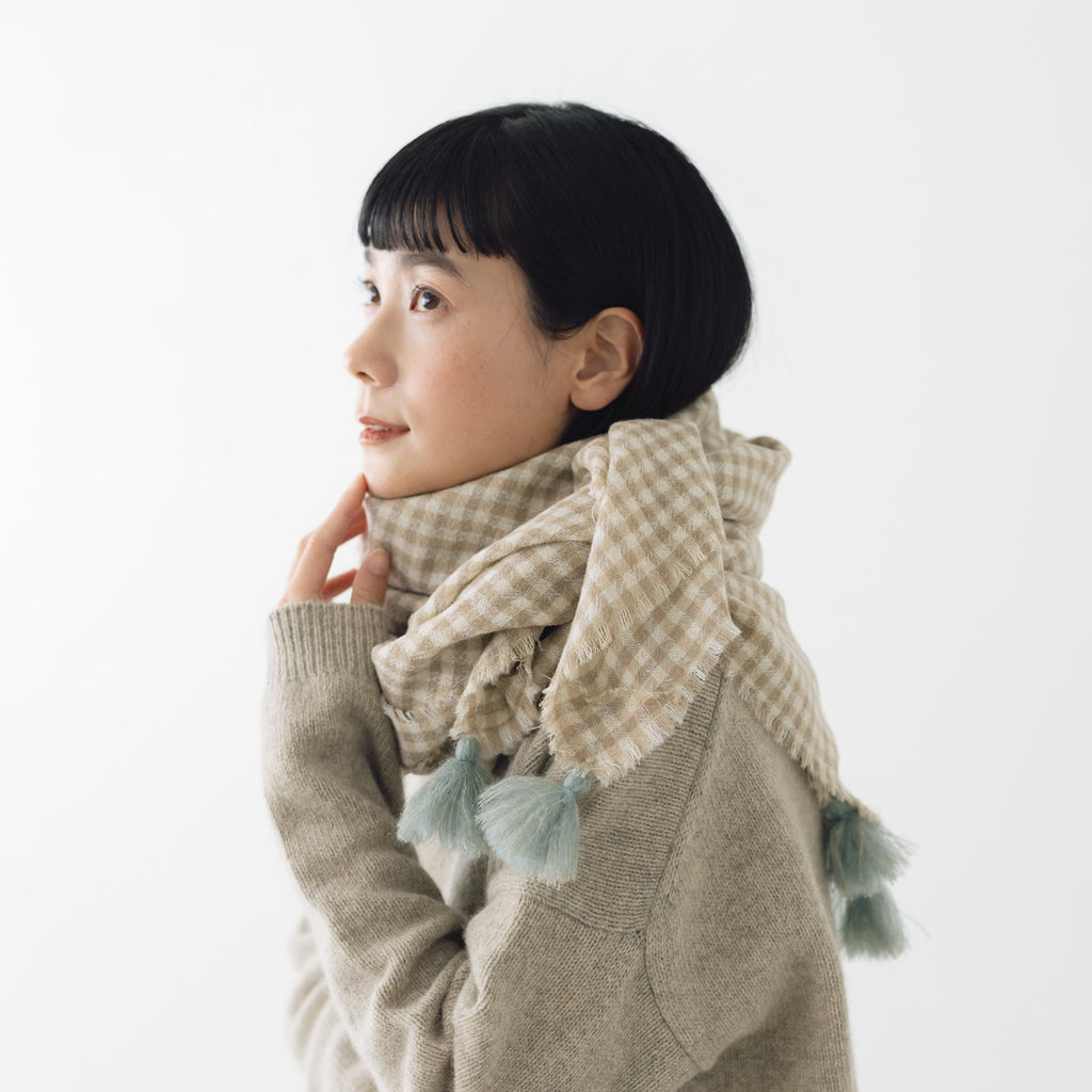 ROBE de PEAU ウールガーゼタッセルストール ｜くらすこと公式