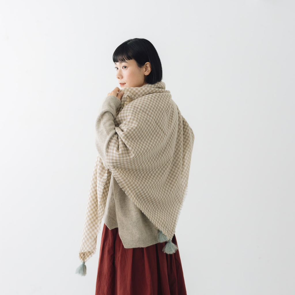 ROBE de PEAU ウールガーゼタッセルストール ｜くらすこと公式