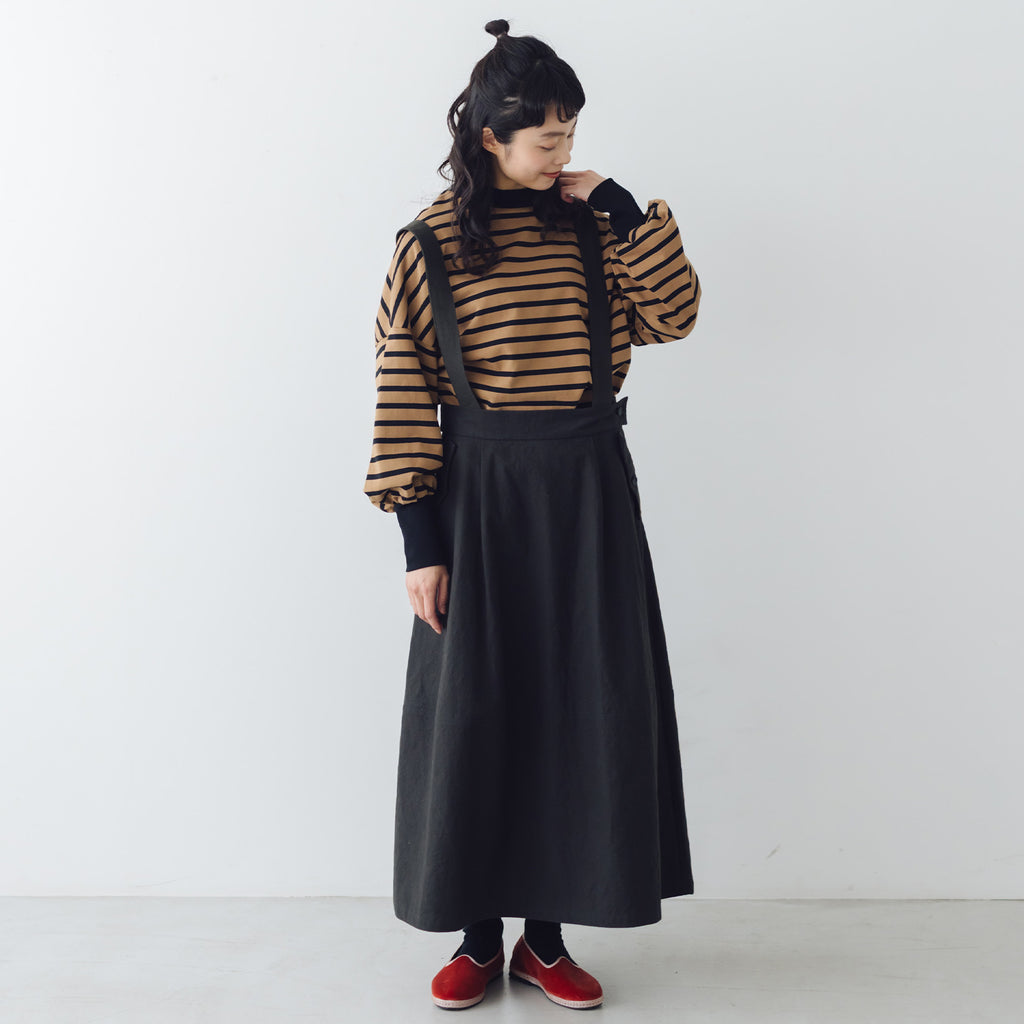 MAGALI キャンバスコットンリネン サスペンダースカート