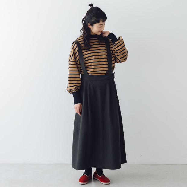 MAGALI キャンバスコットンリネン サスペンダースカート