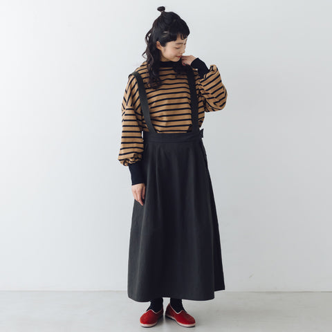 MAGALI キャンバスコットンリネン サスペンダースカート