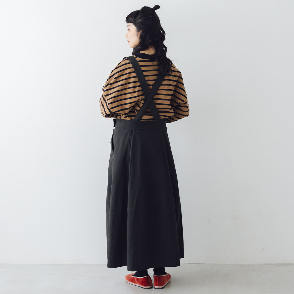 MAGALI キャンバスコットンリネン サスペンダースカート
