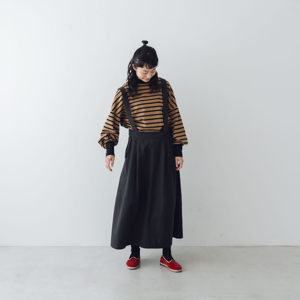 MAGALI キャンバスコットンリネン サスペンダースカート