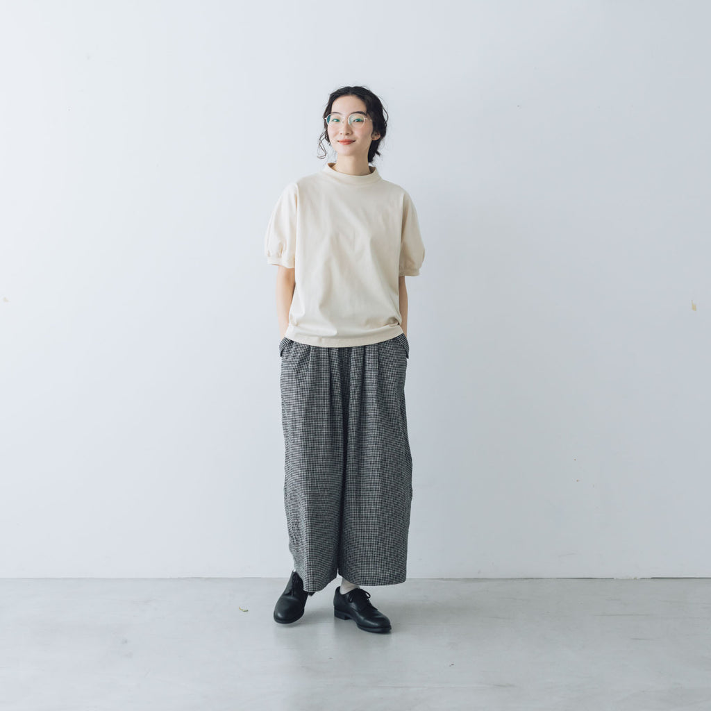 MAGALI 天竺コットン ギャザースリーブ カットソー