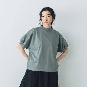 MAGALI 天竺コットン ギャザースリーブ カットソー