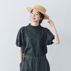 MAGALI 天竺コットン ギャザースリーブ カットソー