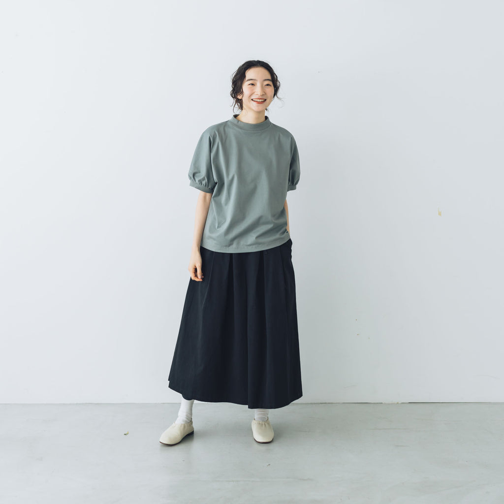 MAGALI 天竺コットン ギャザースリーブ カットソー