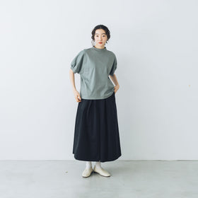 MAGALI 天竺コットン ギャザースリーブ カットソー