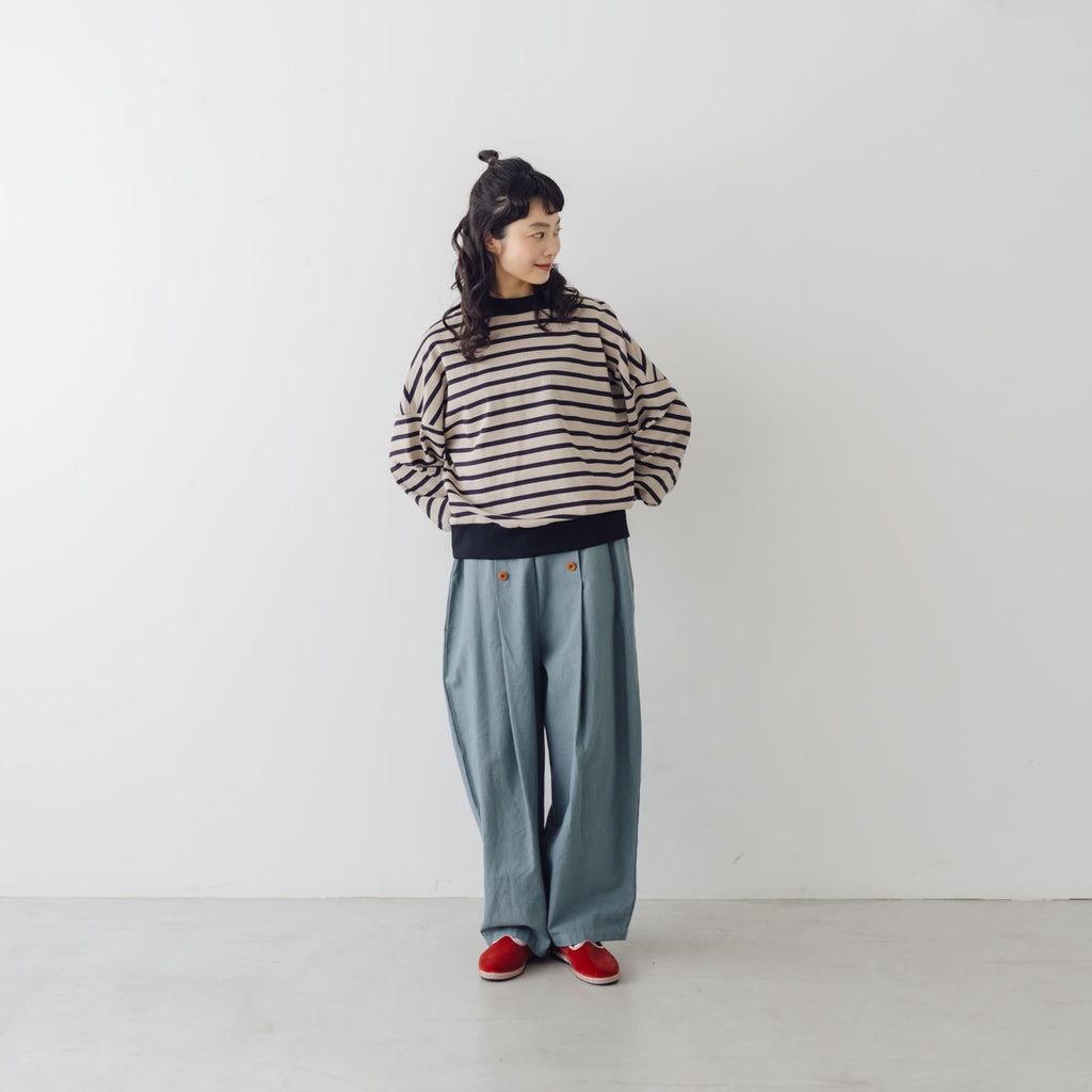 MAGALI コットンリネンオーバーダイ マリンパンツ