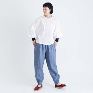 【hina】UNIVERSAL TISSU リネン ジョガーパンツ UNIVERSAL TISSU】トリプルワッシャーリネン ジョガーパンツ