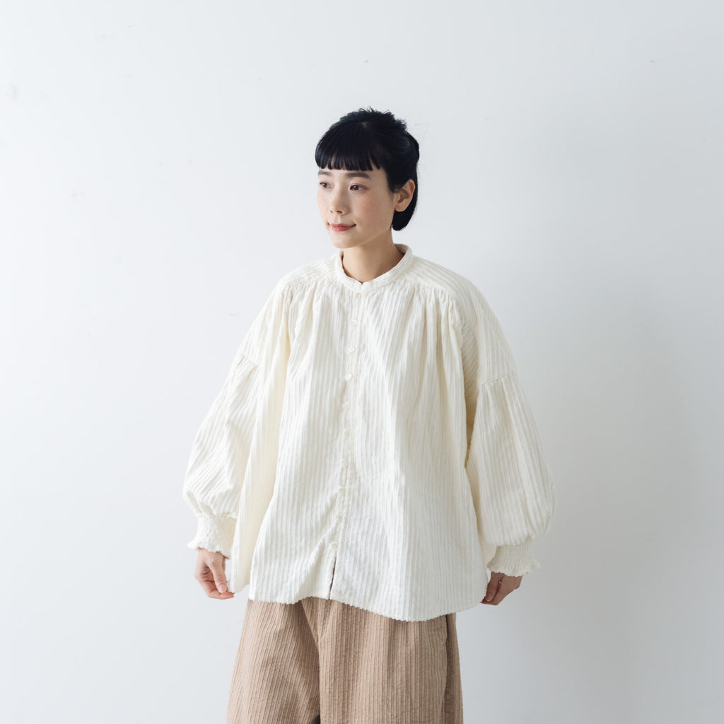 UNIVERSAL TISSU 親子コーデュロイ シャーリングブラウス