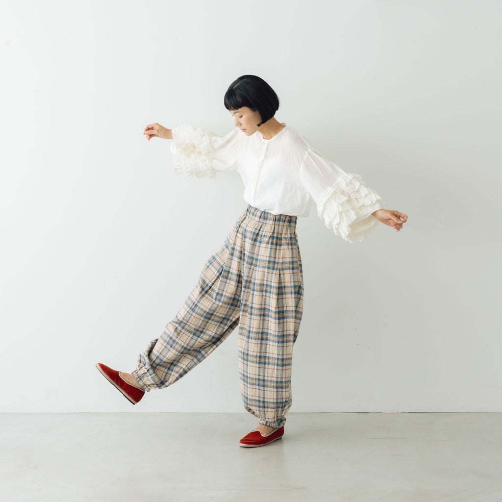✨極美品✨芽風 イージーパンツ サルエルパンツ センソユニコ チェック ✨極美品✨芽風 イージーパンツ サルエルパンツ センソユニコ