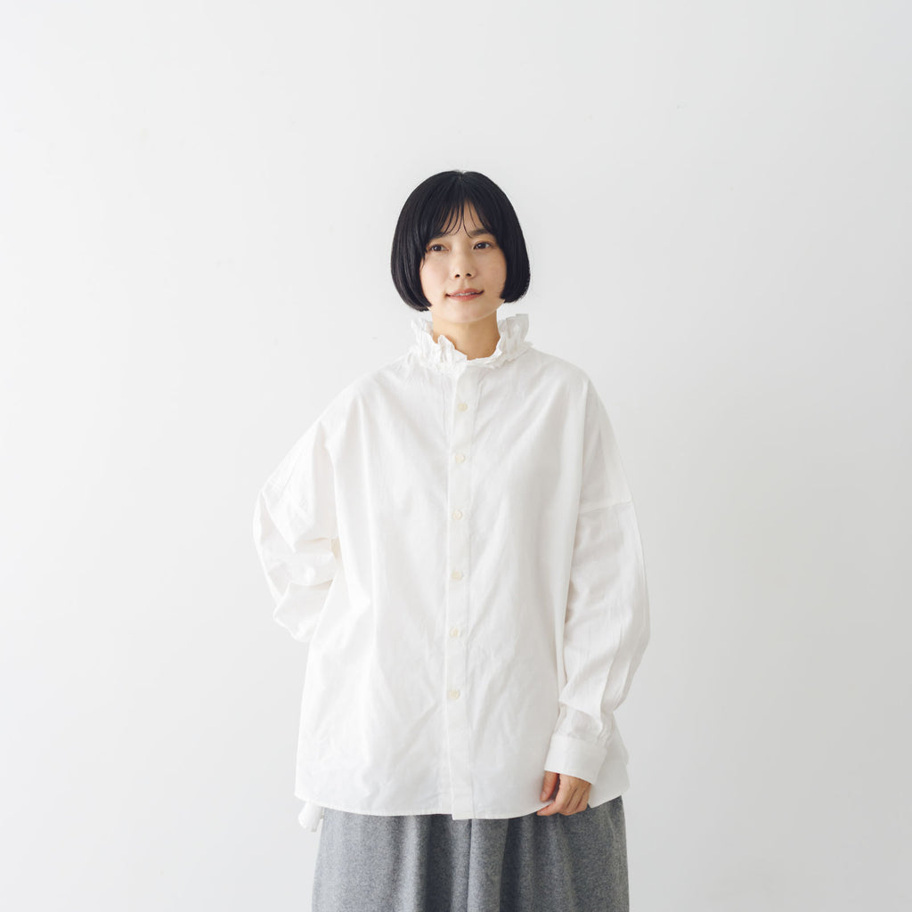 Yarmo ラッフルシャツ ダンガリー