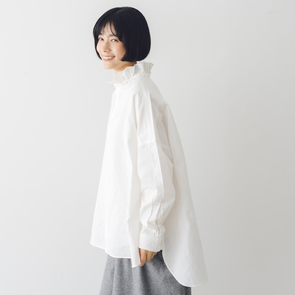 Yarmo ラッフルシャツ ダンガリー